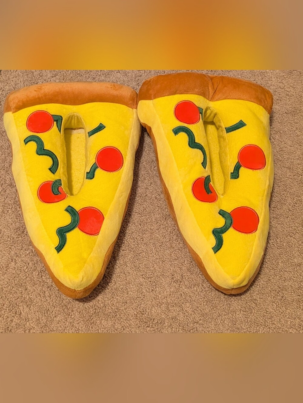 Adult Pizza Slice Plush Slippers